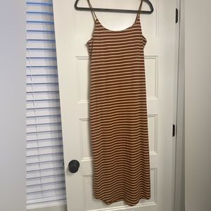 Medium burnt orange striped dress